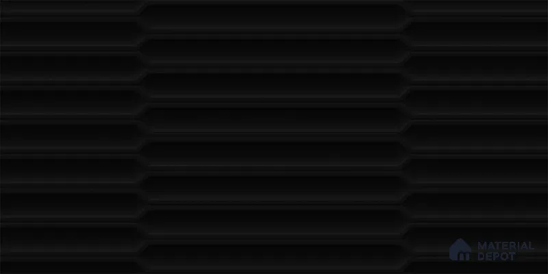 Faux Subway Wall Tile TL 06508  Black 1808 24 inch x 12 inch Ceramic Glossy Finish - 8 mm | Suitable for Accent / Feature Walls, Bathroom, Kitchen Wall & Backsplashes | Please Expect a Slight Variation of Pattern (Sample)