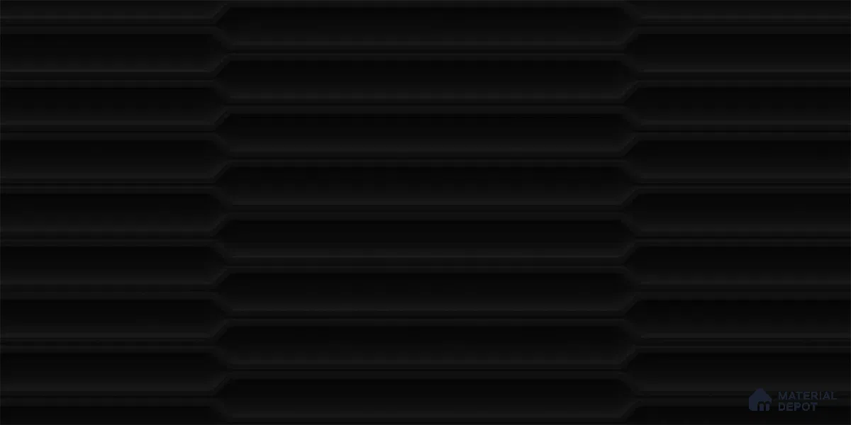 Faux Subway Wall Tile TL 06508  Black 1808 24 inch x 12 inch Ceramic Glossy Finish - 8 mm | Suitable for Accent / Feature Walls, Bathroom, Kitchen Wall & Backsplashes | Please Expect a Slight Variation of Pattern (Sample)