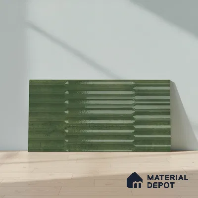 Faux Subway Wall Tile TL 06508 E  SR GL 8091 24 inch x 12 inch Ceramic Glossy Finish - 8 mm | Suitable for Accent / Feature Walls, Bathroom, Kitchen Wall & Backsplashes | Please Expect a Slight Variation of Pattern (Sample)