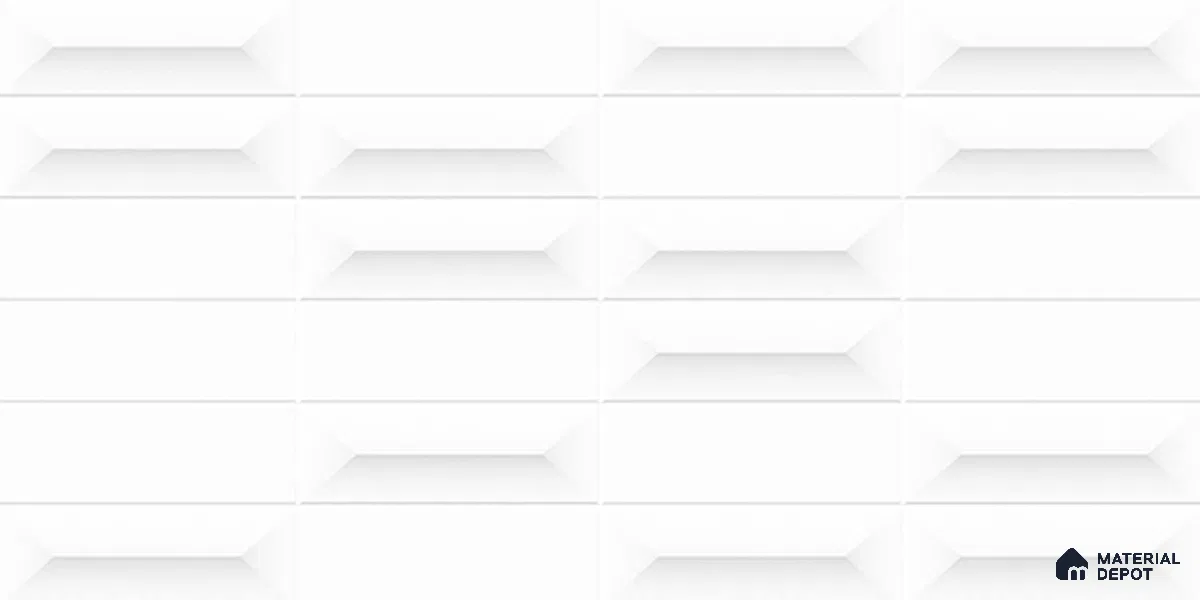 Faux Subway Wall Tile TL 06507 B White 1599 24 inch x 12 inch Ceramic Glossy Finish - 8 mm | Suitable for Accent / Feature Walls, Bathroom, Kitchen Wall & Backsplashes | Please Expect a Slight Variation of Pattern