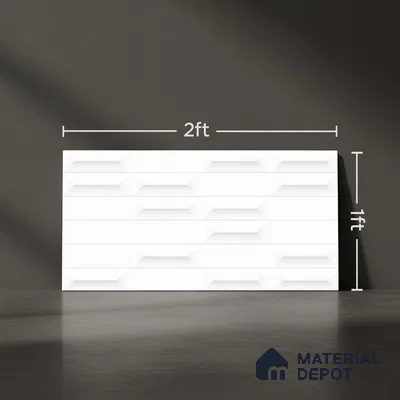 Faux Subway Wall Tile TL 06507 B  White 1599 24 inch x 12 inch Ceramic Glossy Finish - 8 mm | Suitable for Accent / Feature Walls, Bathroom, Kitchen Wall & Backsplashes | Please Expect a Slight Variation of Pattern