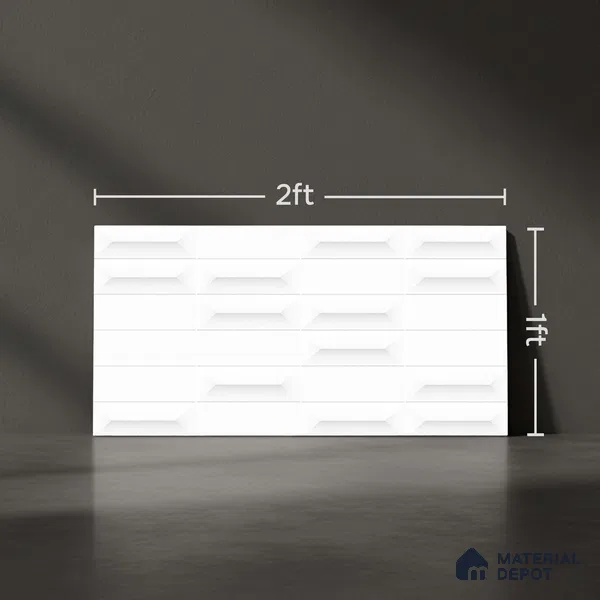 Faux Subway Wall Tile TL 06507 B White 1599 24 inch x 12 inch Ceramic Glossy Finish - 8 mm | Suitable for Accent / Feature Walls, Bathroom, Kitchen Wall & Backsplashes | Please Expect a Slight Variation of Pattern