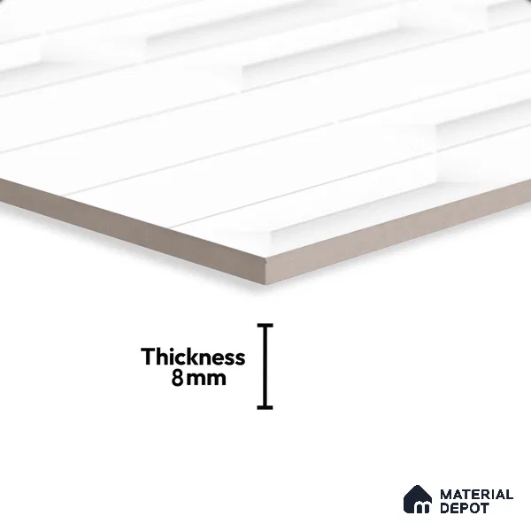 Faux Subway Wall Tile TL 06507 B White 1599 24 inch x 12 inch Ceramic Glossy Finish - 8 mm | Suitable for Accent / Feature Walls, Bathroom, Kitchen Wall & Backsplashes | Please Expect a Slight Variation of Pattern