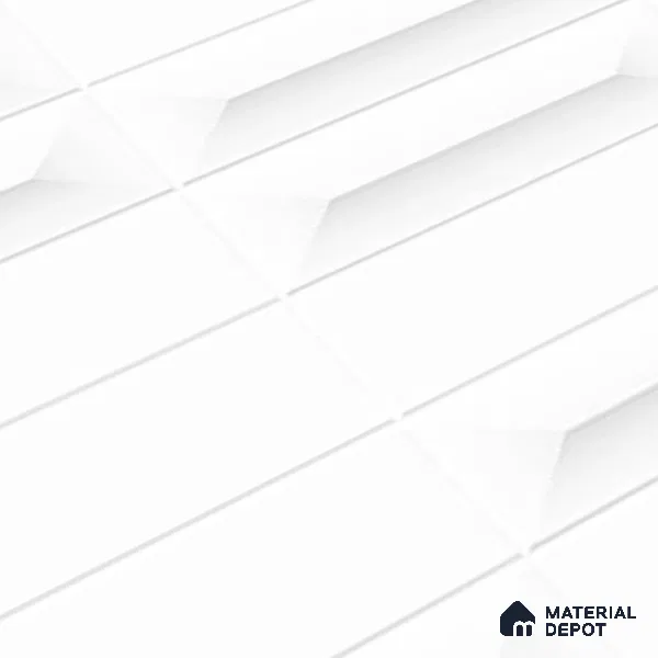 Faux Subway Wall Tile TL 06507 B White 1599 24 inch x 12 inch Ceramic Glossy Finish - 8 mm | Suitable for Accent / Feature Walls, Bathroom, Kitchen Wall & Backsplashes | Please Expect a Slight Variation of Pattern