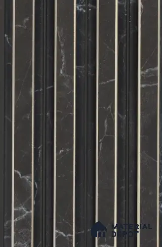 Obsidian Marble Marble Louver PN 02716 L 9.5 ft x 4.6 inch Charcoal Panel - 10 mm | Suitable for Feature Wall, TV Unit & Living Room | Width is Subjected to 5% Variation