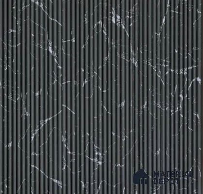 Slate Marble Marble Louver PN 02726 D 8 ft x 12 inch Charcoal Panel - 6 mm | Suitable for Feature Wall, TV Unit & Living Room | Width is Subjected to 5% Variation