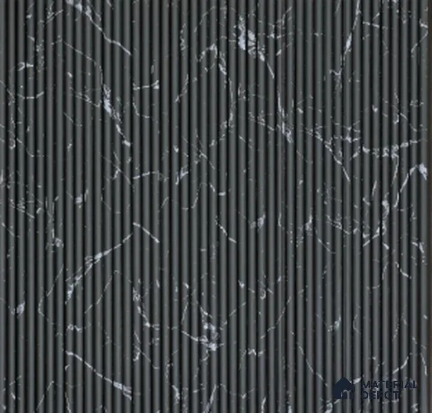 Slate Marble Marble Louver PN 02726 D 8 ft x 12 inch Charcoal Panel - 6 mm | Suitable for Feature Wall, TV Unit & Living Room | Width is Subjected to 5% Variation