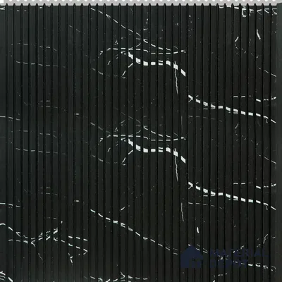 Black Marble Marble Louver PN 02734 F 9.5 ft x 12 inch Charcoal Panel - 6 mm | Suitable for Feature Wall, TV Unit & Living Room | Width is Subjected to 5% Variation