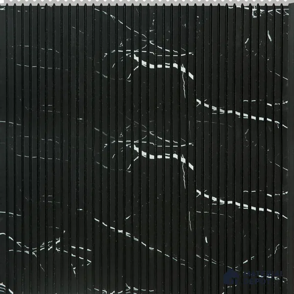 Black Marble Marble Louver PN 02734 F 9.5 ft x 12 inch Charcoal Panel - 6 mm | Suitable for Feature Wall, TV Unit & Living Room | Width is Subjected to 5% Variation