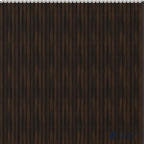Dark Walnut Wooden Louver PN 02734 D 8 ft x 12 inch Charcoal Panel - 6 mm | Suitable for Feature Wall, TV Unit & Living Room | Width is Subjected to 5% Variation