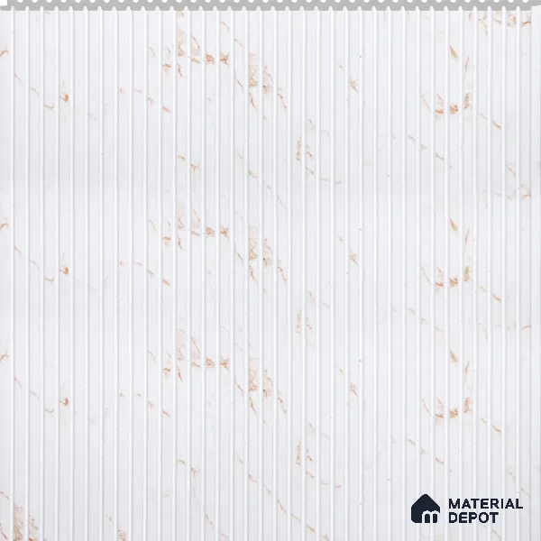White Veined Marble Louver PN 02734 C 8 ft x 12 inch Charcoal Panel - 6 mm | Suitable for Feature Wall, TV Unit & Living Room | Width is Subjected to 5% Variation