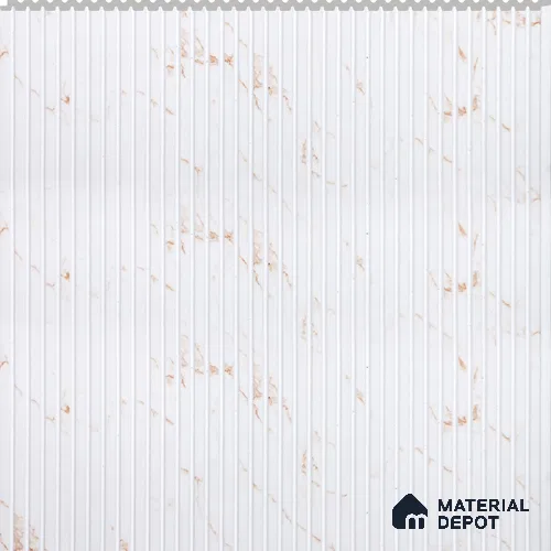 White Veined Marble Louver PN 02734 H 9.5 ft x 12 inch Charcoal Panel - 6 mm | Suitable for Feature Wall, TV Unit & Living Room | Width is Subjected to 5% Variation