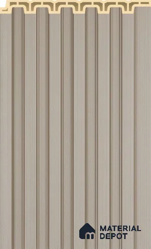 Sand Beige Plain Colour Louver PN 02572 E 9.5 ft x 4.8 inch WPC Panel - 11 mm | Suitable for Feature Wall, TV Unit & Living Room | Width is Subjected to 5% Variation