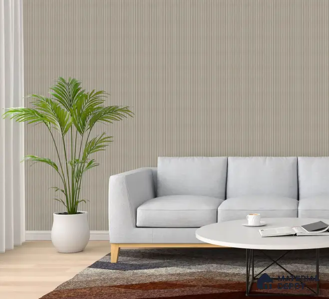 Sand Beige Plain Colour Louver PN 02572 E 9.5 ft x 4.8 inch WPC Panel - 11 mm | Suitable for Feature Wall, TV Unit & Living Room | Width is Subjected to 5% Variation