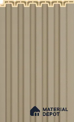 Almond Beige Plain Colour Louver PN 02572 G 9.5 ft x 4.8 inch WPC Panel - 11 mm | Suitable for Feature Wall, TV Unit & Living Room | Width is Subjected to 5% Variation