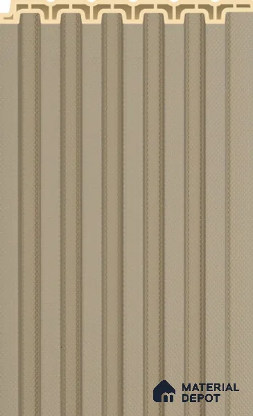 Almond Beige Plain Colour Louver PN 02572 G 9.5 ft x 4.8 inch WPC Panel - 11 mm | Suitable for Feature Wall, TV Unit & Living Room | Width is Subjected to 5% Variation