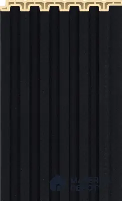 Onyx Black Plain Colour Louver PN 02572 9.5 ft x 4.8 inch WPC Panel - 11 mm | Suitable for Feature Wall, TV Unit & Living Room | Width is Subjected to 5% Variation