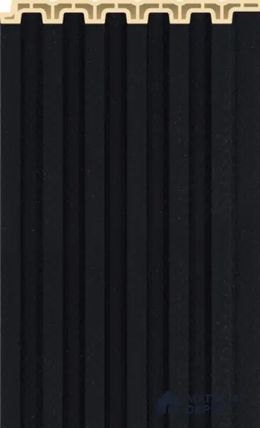Onyx Black Plain Colour Louver PN 02572 9.5 ft x 4.8 inch WPC Panel - 11 mm | Suitable for Feature Wall, TV Unit & Living Room | Width is Subjected to 5% Variation