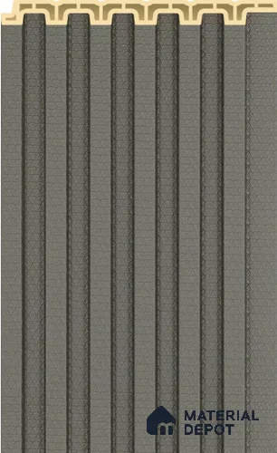 Graphite Grey Plain Colour Louver PN 02572 B 9.5 ft x 4.8 inch WPC Panel - 11 mm | Suitable for Feature Wall, TV Unit & Living Room | Width is Subjected to 5% Variation