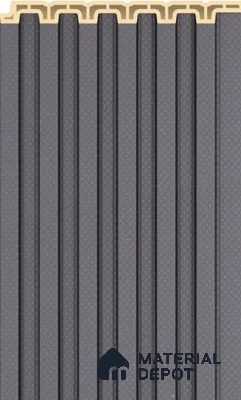 Steel Grey Plain Colour Louver PN 02572 D 9.5 ft x 4.8 inch WPC Panel - 11 mm | Suitable for Feature Wall, TV Unit & Living Room | Width is Subjected to 5% Variation