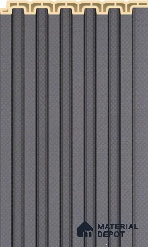 Steel Grey Plain Colour Louver PN 02572 D 9.5 ft x 4.8 inch WPC Panel - 11 mm | Suitable for Feature Wall, TV Unit & Living Room | Width is Subjected to 5% Variation