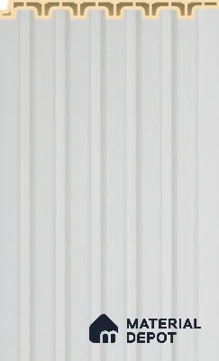 White Plain Colour Louver PN 02566 9.5 ft x 4.8 inch WPC Panel - 11 mm | Suitable for Feature Wall, TV Unit & Living Room | Width is Subjected to 5% Variation