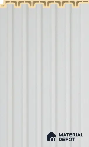 White Plain Colour Louver PN 02566 9.5 ft x 4.8 inch WPC Panel - 11 mm | Suitable for Feature Wall, TV Unit & Living Room | Width is Subjected to 5% Variation