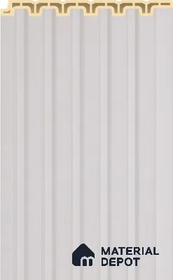 White Plain Colour Louver PN 02565 9.5 ft x 4.8 inch WPC Panel - 11 mm | Suitable for Feature Wall, TV Unit & Living Room | Width is Subjected to 5% Variation