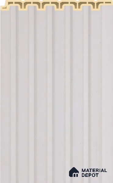 White Plain Colour Louver PN 02565 9.5 ft x 4.8 inch WPC Panel - 11 mm | Suitable for Feature Wall, TV Unit & Living Room | Width is Subjected to 5% Variation
