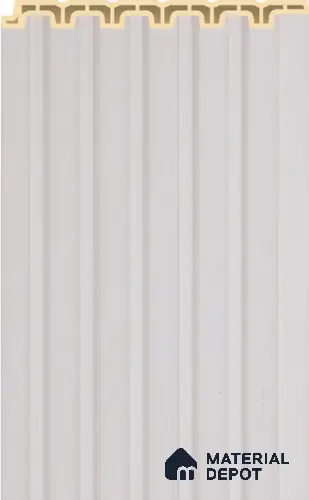 White Plain Colour Louver PN 02565 9.5 ft x 4.8 inch WPC Panel - 11 mm | Suitable for Feature Wall, TV Unit & Living Room | Width is Subjected to 5% Variation