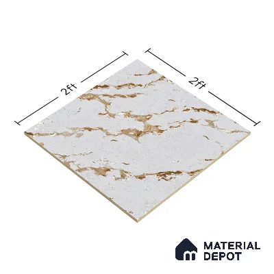 TL 02265 B Beige & White 2 ft x 2 ft Matte Finish Carving Vitrified Floor & Wall Tile - 9.5 mm