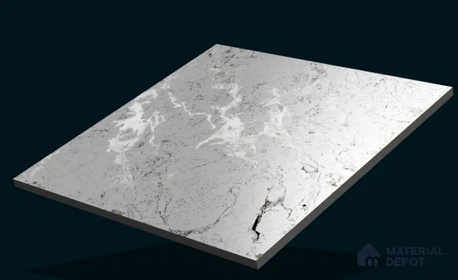 TL 02265 C White 2 ft x 2 ft Matte Finish Carving Vitrified Floor & Wall Tile - 9.5 mm