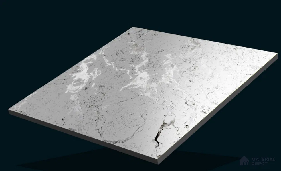 TL 02265 C White 2 ft x 2 ft Matte Finish Carving Vitrified Floor & Wall Tile - 9.5 mm