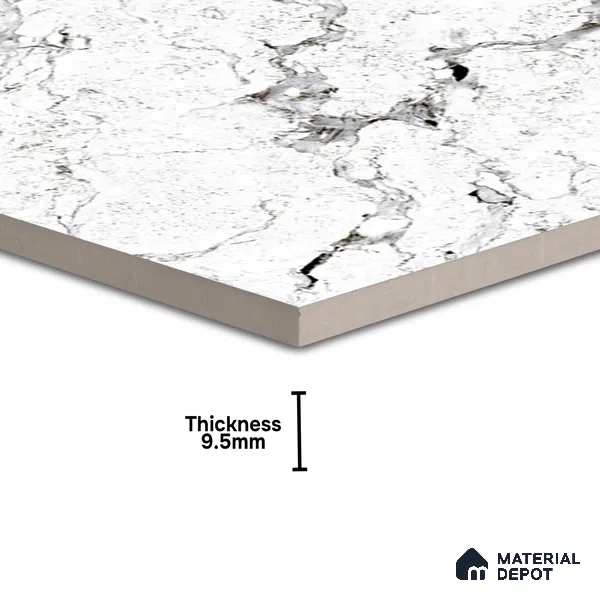TL 02265 C White 2 ft x 2 ft Matte Finish Carving Vitrified Floor & Wall Tile - 9.5 mm