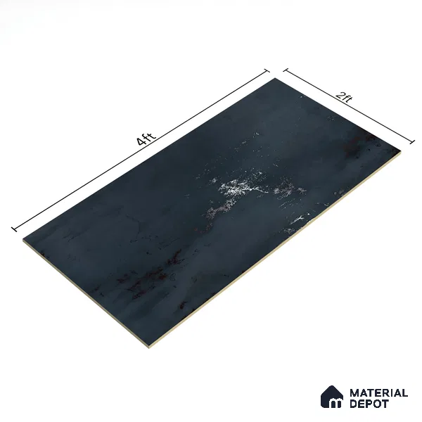 Metallic Floor & Wall Tile TL 06495 B Ferro Cobalt 4 ft x 2 ft Vitrified Matte Finish - 9 mm | Suitable for Living Room, Bedroom, Kitchen & Bathroom (Sample)