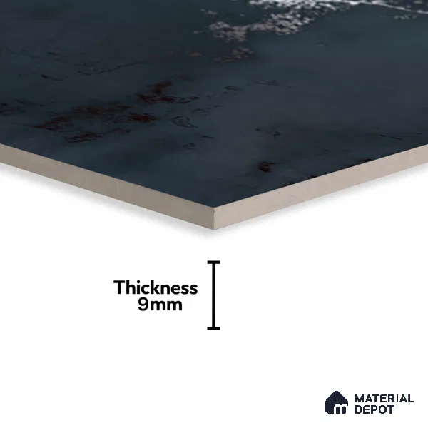 Metallic Floor & Wall Tile TL 06495 B Ferro Cobalt 4 ft x 2 ft Vitrified Matte Finish - 9 mm | Suitable for Living Room, Bedroom, Kitchen & Bathroom (Sample)