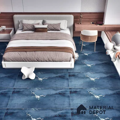 Metallic Floor & Wall Tile TL 06495 B Ferro Cobalt 4 ft x 2 ft Vitrified Matte Finish - 9 mm | Suitable for Living Room, Bedroom, Kitchen & Bathroom (Sample)