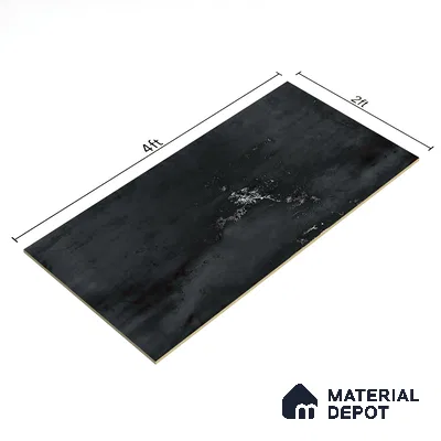 Metallic Floor & Wall Tile TL 06495 Ferro Black 4 ft x 2 ft Vitrified Matte Finish - 9 mm | Suitable for Living Room, Bedroom, Kitchen & Bathroom (Sample)