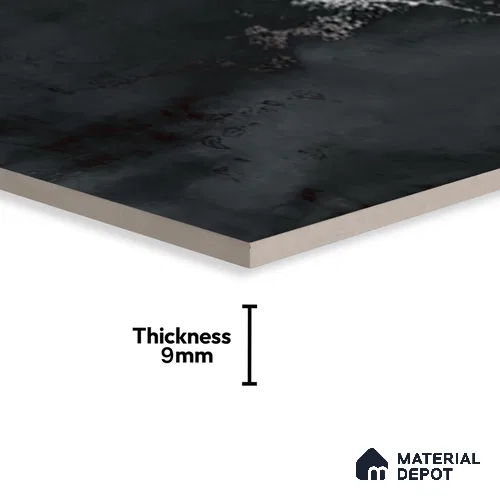 Metallic Floor & Wall Tile TL 06495 Ferro Black 4 ft x 2 ft Vitrified Matte Finish - 9 mm | Suitable for Living Room,Bedroom, Kitchen & Bathroom | Iamge 04