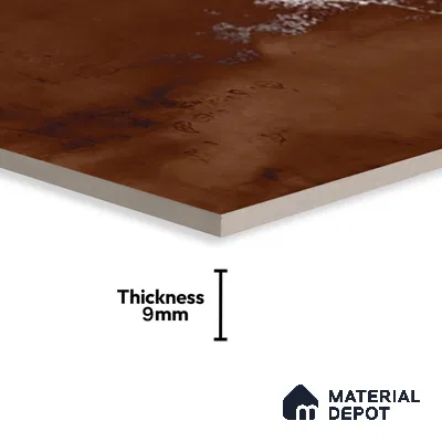 Metallic Floor & Wall Tile TL 06495 C Ferro Oxide 4 ft x 2 ft Vitrified Matte Finish - 9 mm | Suitable for Living Room, Bedroom, Kitchen & Bathroom (Sample)