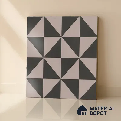 Moroccan Wall & Floor Tile TL 07654 Mono Prism 1 ft x 1 ft Ceramic Matte Finish - 9 mm | Suitable For Kitchen, Bathroom, Living Area | Please Expect a Slight Variation of Pattern