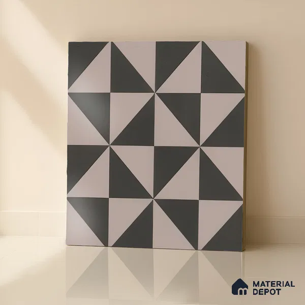 Moroccan Wall & Floor Tile TL 07654 Mono Prism 1 ft x 1 ft Ceramic Matte Finish - 9 mm | Suitable For Kitchen, Bathroom, Living Area | Please Expect a Slight Variation of Pattern