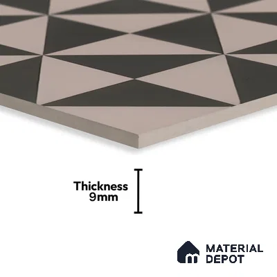 Moroccan Wall & Floor Tile TL 07654 Mono Prism 1 ft x 1 ft Ceramic Matte Finish - 9 mm | Suitable For Kitchen, Bathroom, Living Area | Please Expect a Slight Variation of Pattern
