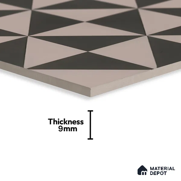 Moroccan Wall & Floor Tile TL 07654 Mono Prism 1 ft x 1 ft Ceramic Matte Finish - 9 mm | Suitable For Kitchen, Bathroom, Living Area | Please Expect a Slight Variation of Pattern
