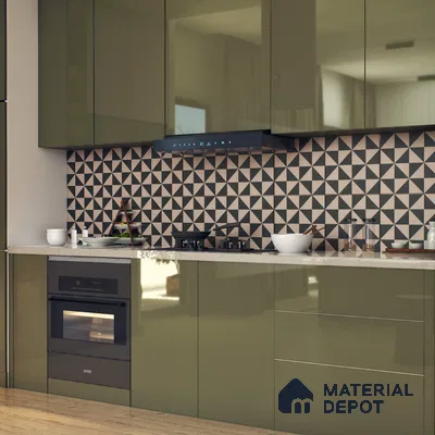 Moroccan Wall & Floor Tile TL 07654 Mono Prism 1 ft x 1 ft Ceramic Matte Finish - 9 mm | Suitable For Kitchen, Bathroom, Living Area | Please Expect a Slight Variation of Pattern