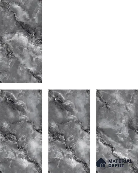Marble Floor & Wall Tile TL 05573 Black Onyx Viser 4 ft x 2 ft Glossy Finish Vitrified Tile - 9 mm (Random 4)