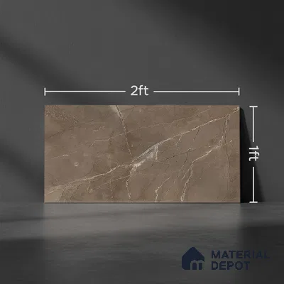 Marble Wall Tile TL 06655 B Etania Coffee 2 ft x 1 ft Ceramic Glossy Finish - 8 mm | Suitable for Living Room, Kitchen & Bathroom (Sample)