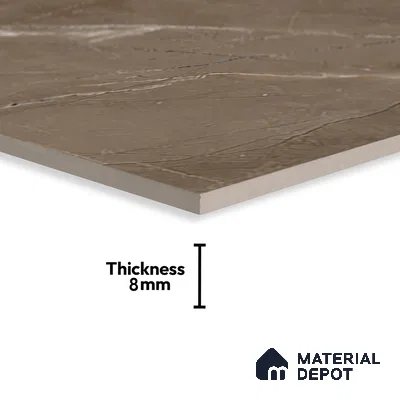 Marble Wall Tile TL 06655 B Etania Coffee 2 ft x 1 ft Ceramic Glossy Finish - 8 mm | Suitable for Living Room, Kitchen & Bathroom (Sample)