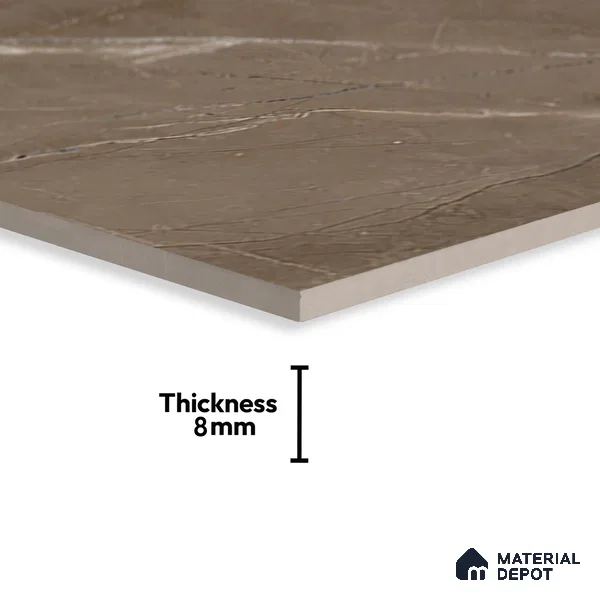 Marble Wall Tile TL 06655 B Etania Coffee 2 ft x 1 ft Ceramic Glossy Finish - 8 mm | Suitable for Living Room, Kitchen & Bathroom (Sample)