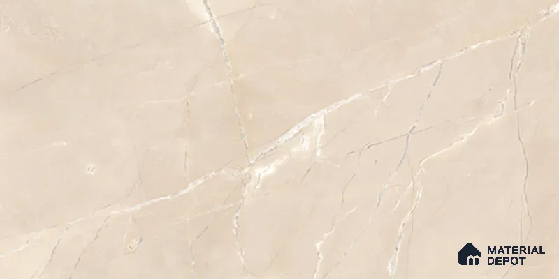 Marble Wall Tile TL 06655 Etania Crema 2 ft x 1 ft Ceramic Glossy Finish - 8 mm | Suitable for Living Room, Kitchen & Bathroom (Sample)